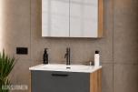Komplett møbelpakke til baderom 60 × 46 cm – eikedekor, grafitt og gunmetal